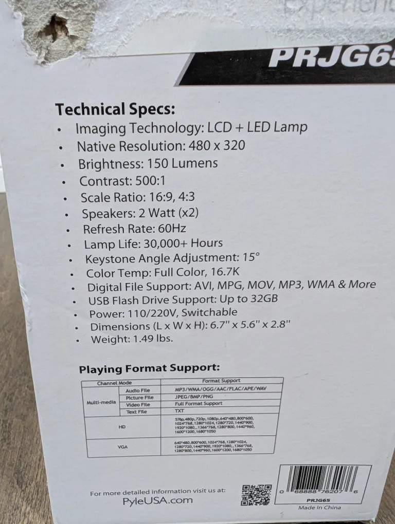 Pyle Compact Digital Multimedia Projector - New in Box image indicator(8)