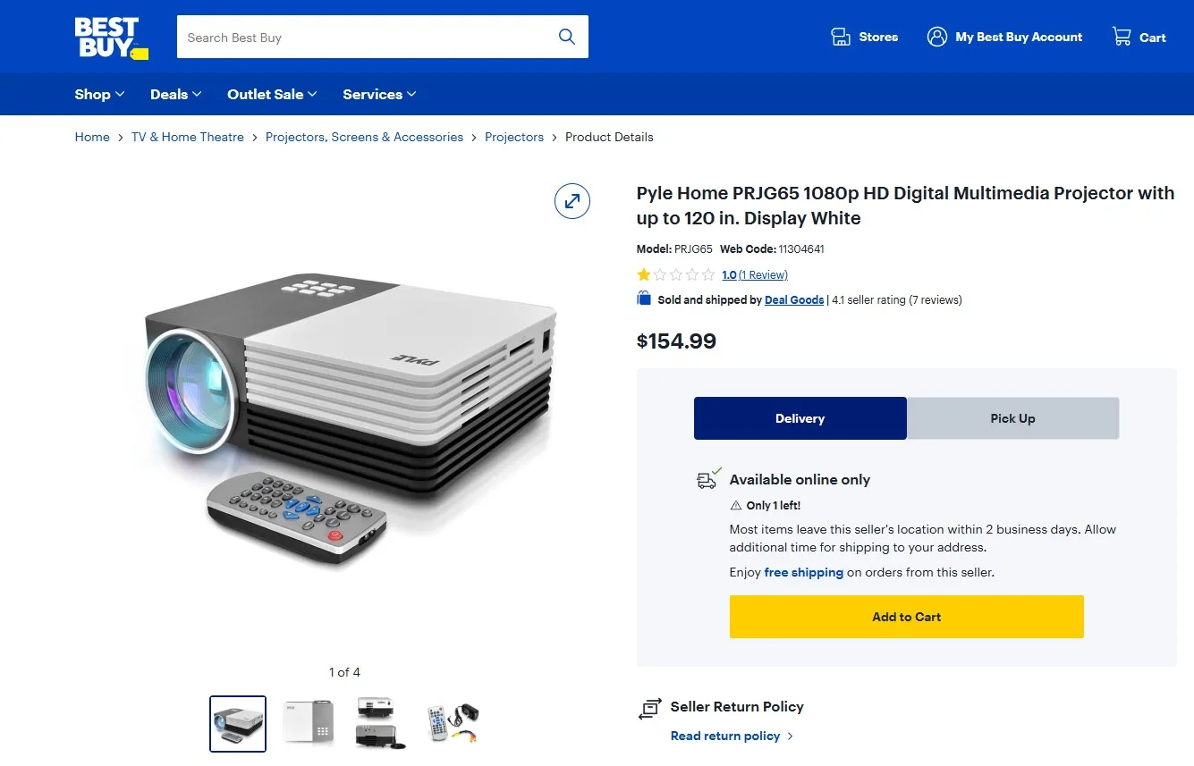 Pyle Compact Digital Multimedia Projector - New in Box image indicator(9)