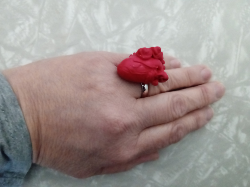 Bright red Heart Ring - photo 3