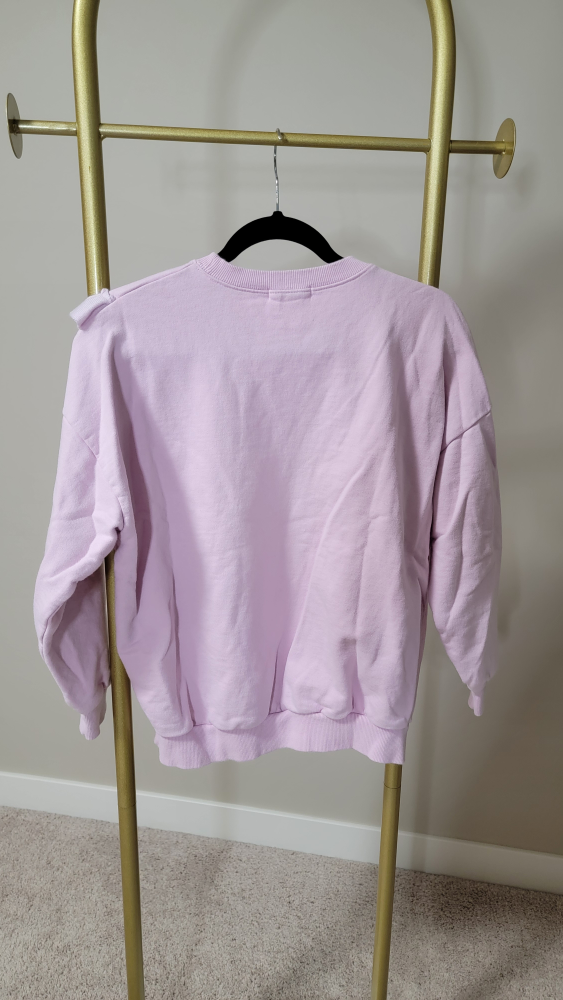 Pink Ruffle Detail Crewneck Sweatshirt - photo 4