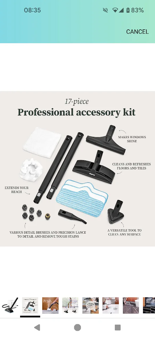 Dupray Neat Steam Cleaner with 17-Piece Accessory Kit image indicator(2)