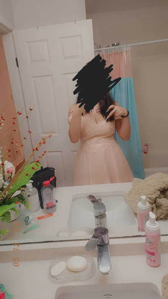 Pink Off-the-Shoulder Prom Dress image indicator(2)