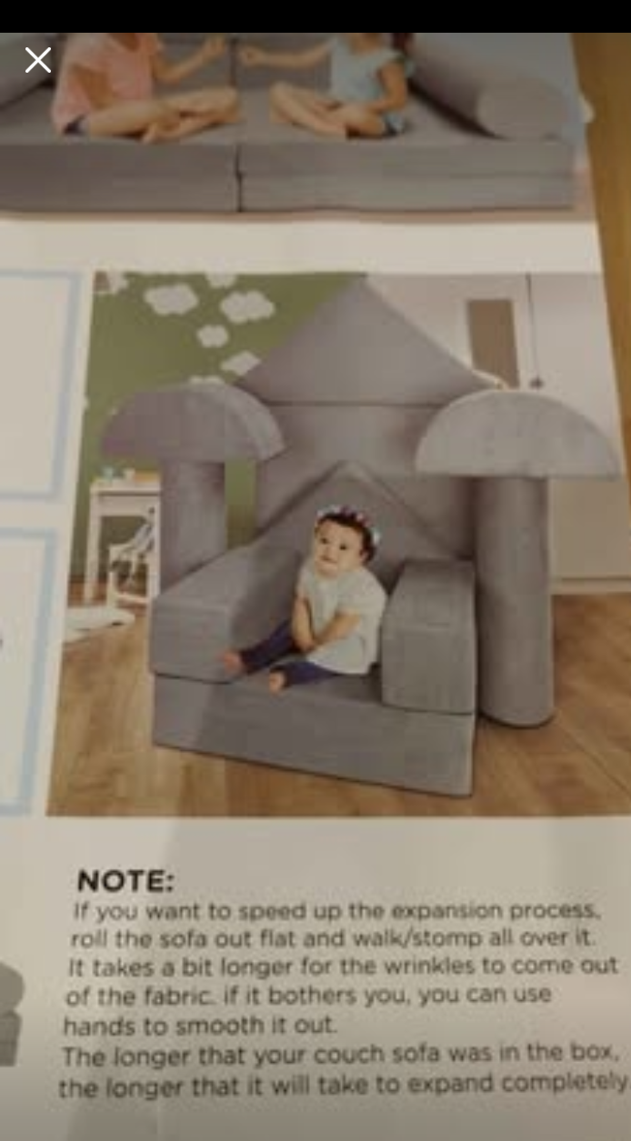 Kids Play Couch Sofa - Grey - photo 5