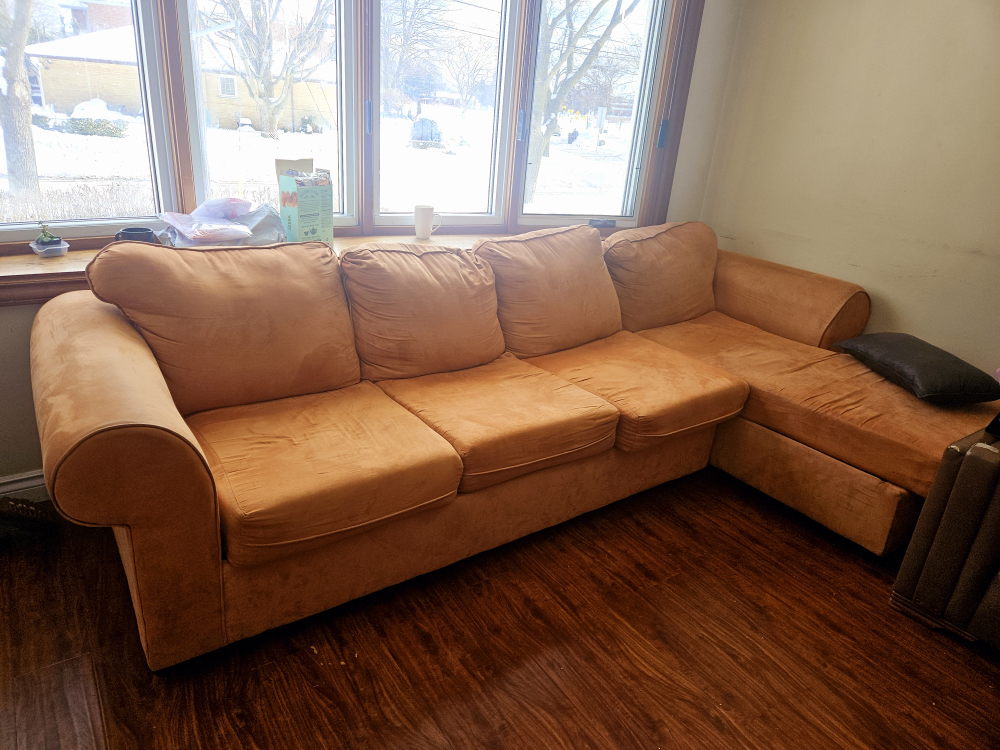Beige L-Shaped Sectional Sofa - photo 2