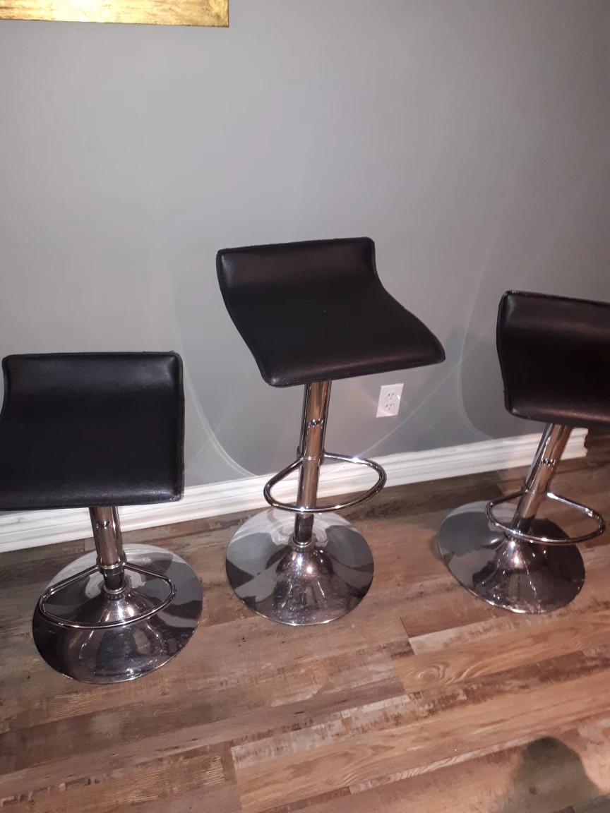 Three Black Bar Stools - photo 3