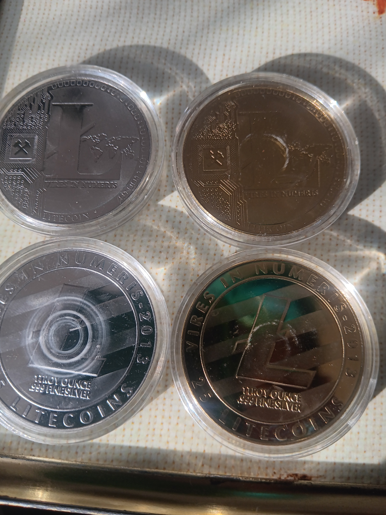 Set of Four Litecoin Silver Coins - photo 2
