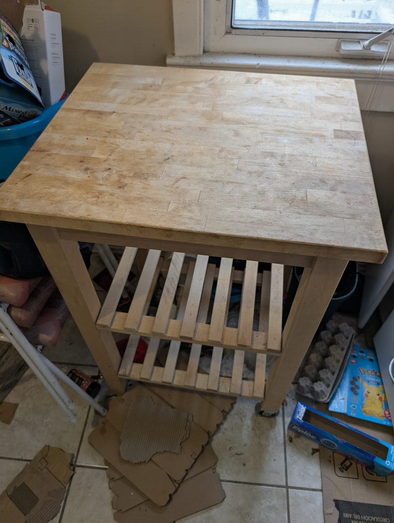 Wooden Kitchen Island with Butcher Block Top