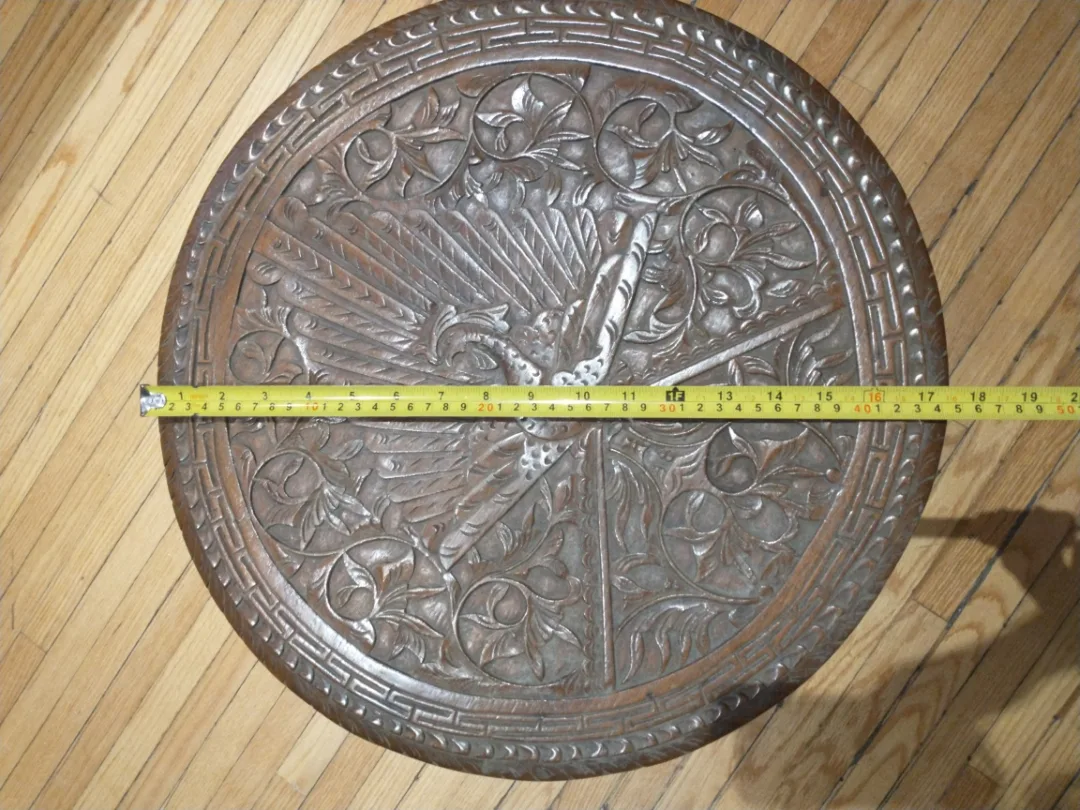 Antique Hand-Carved Phoenix Wooden Table image indicator(6)