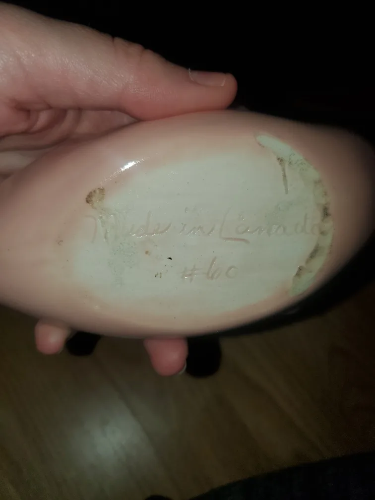 Vintage Ceramic Pink Swan, Teal Soap /Trinket Tray - Canada image indicator(3)