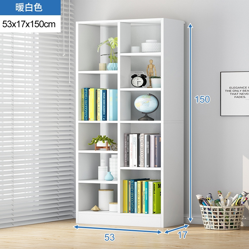 White Corner Bookcase - 53x17x150cm