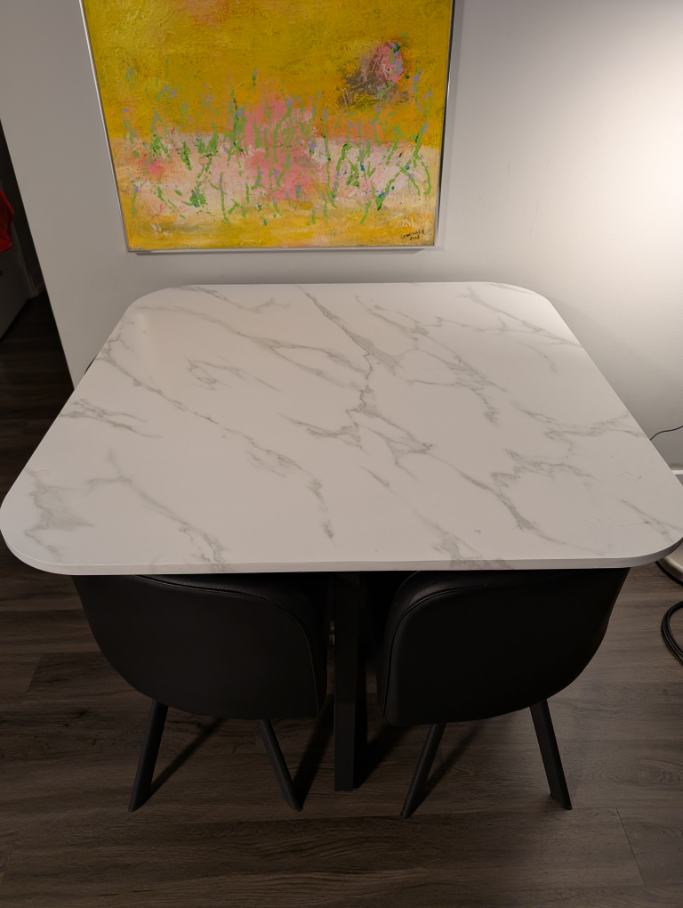 Marble-Top Dining Table Set with Four Chairs - photo 2