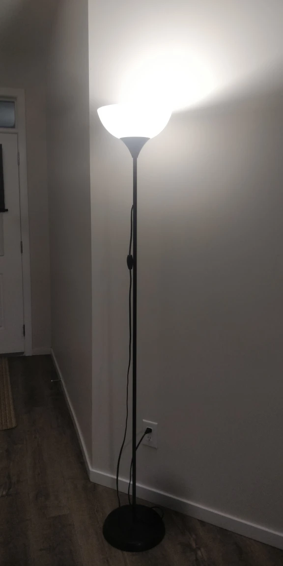 2 Tall Black Floor Lamp with White Shade - photo 2