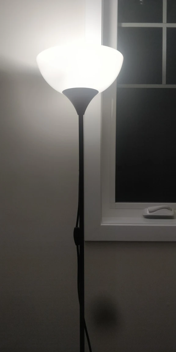 2 Tall Black Floor Lamp with White Shade - photo 4