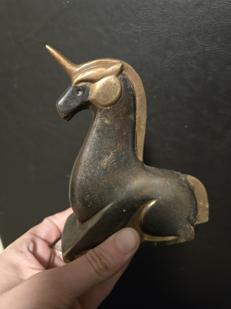 Vintage Bronze Unicorn Figurine