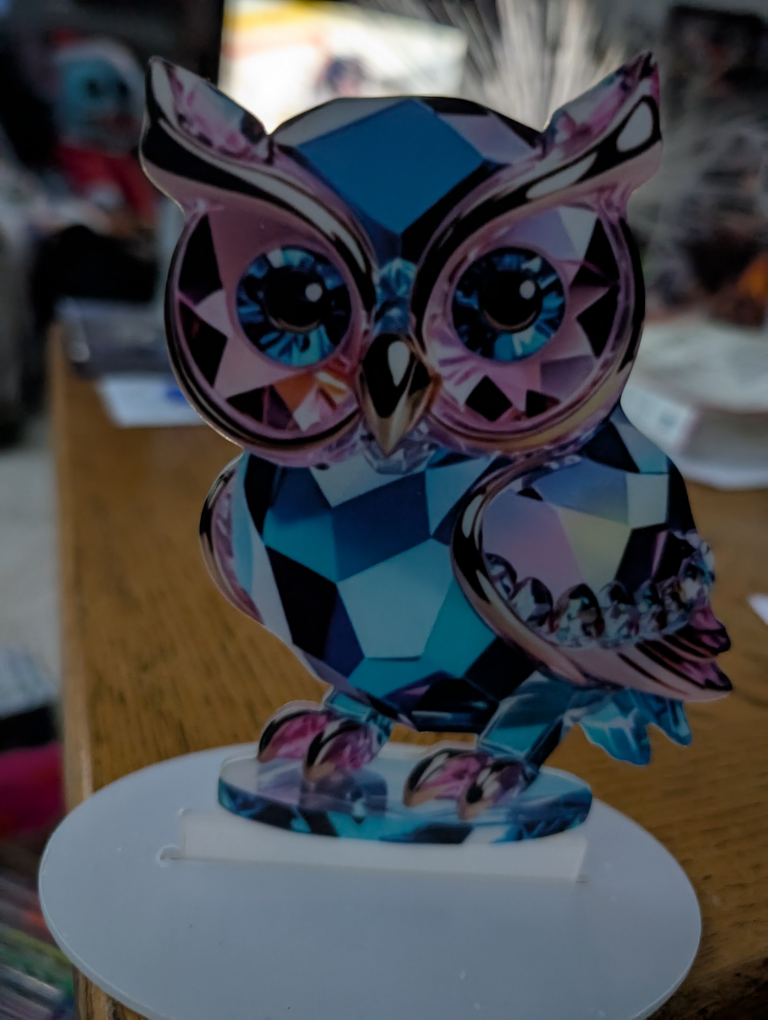 Acrylic Crystal looking Owl Figurine