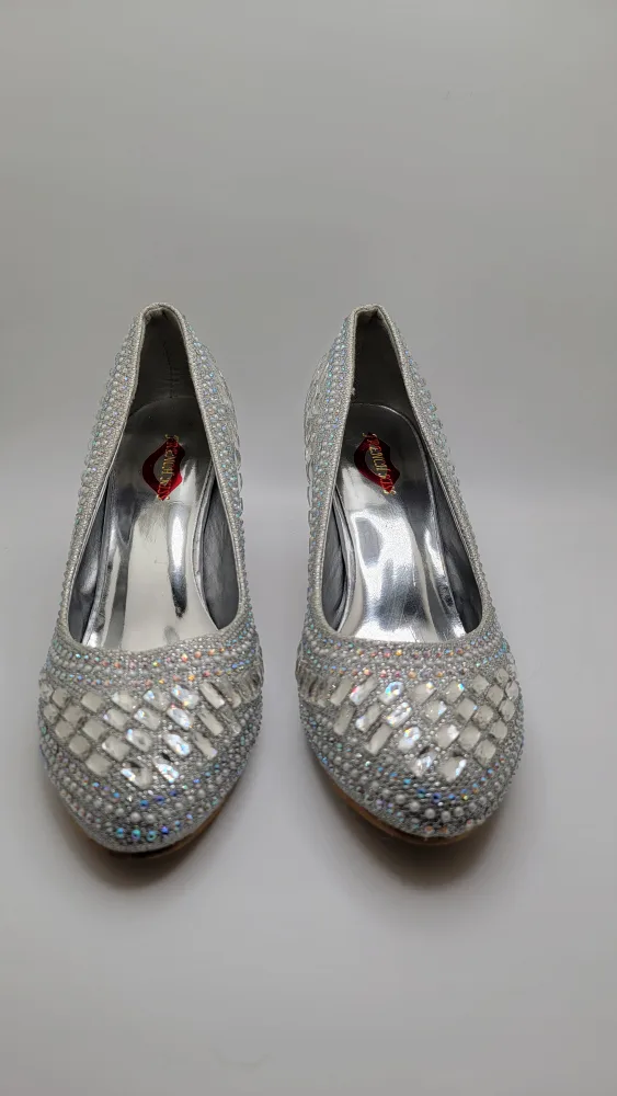 Womens Rhinestone Sequin Heels by French Kiss, Size 9 image indicator(5)