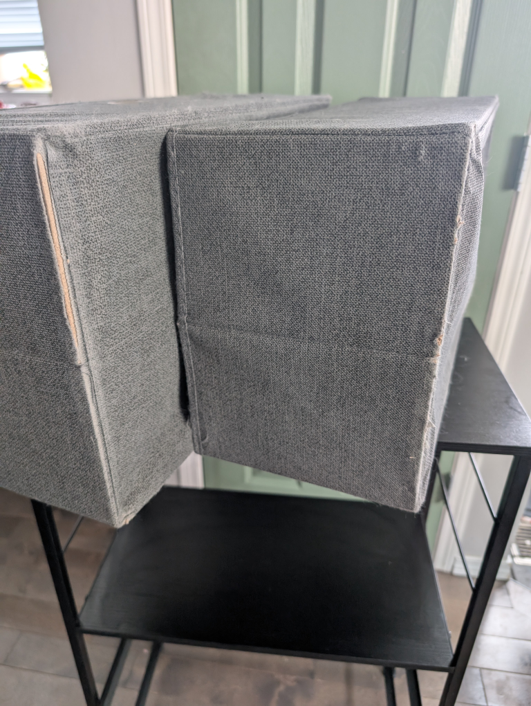 Black Metal Frame Storage Organizer with Two Fabric Drawers - photo 4
