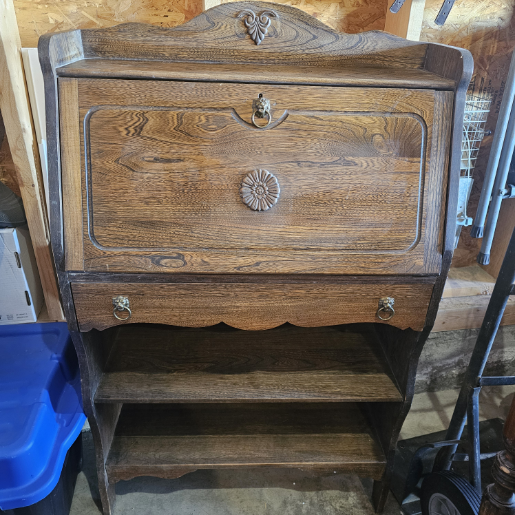 Vintage Wooden Secretary Desk