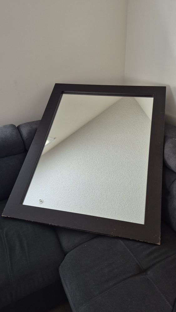 Large Dark Brown Framed Mirror