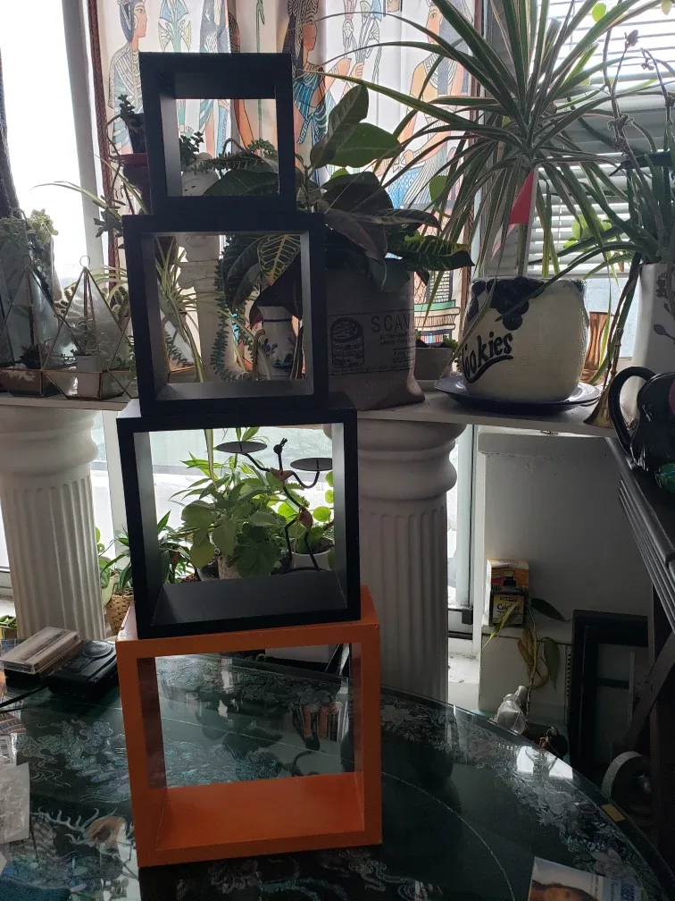 Unique Nested Cube Shelves - Orange and Black image indicator(3)