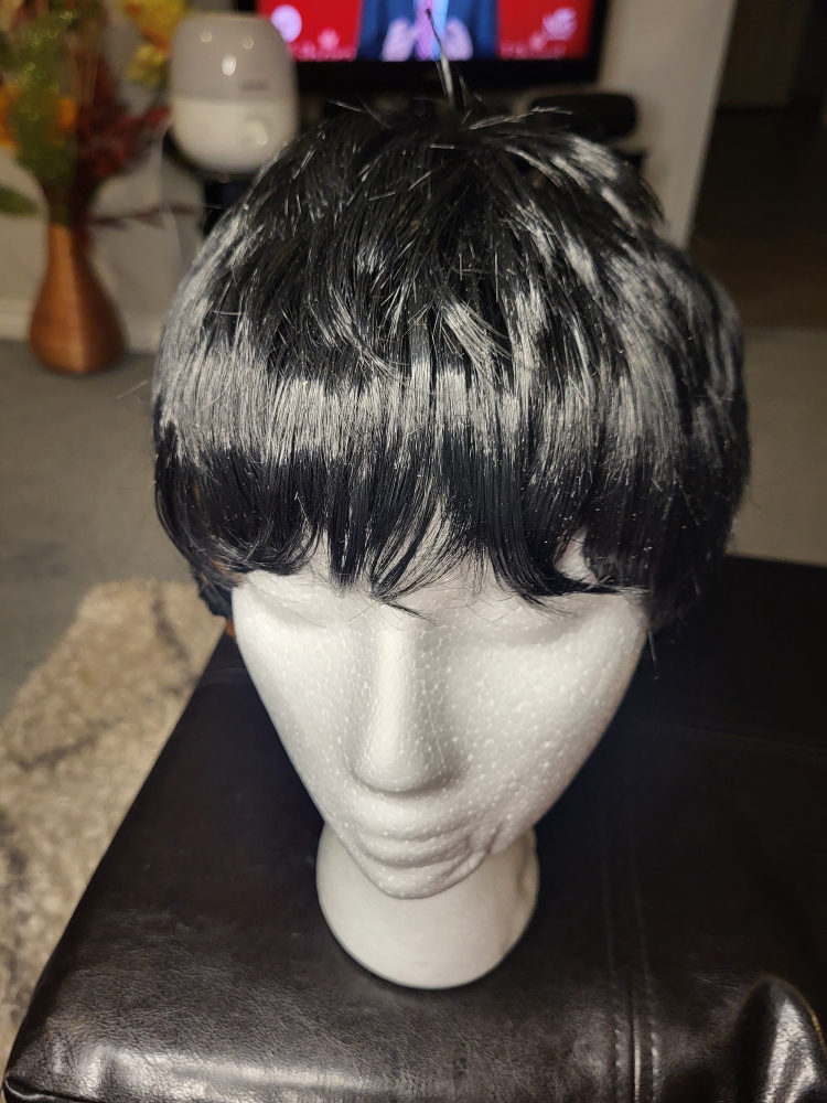 Black and Gold pixie cut wig