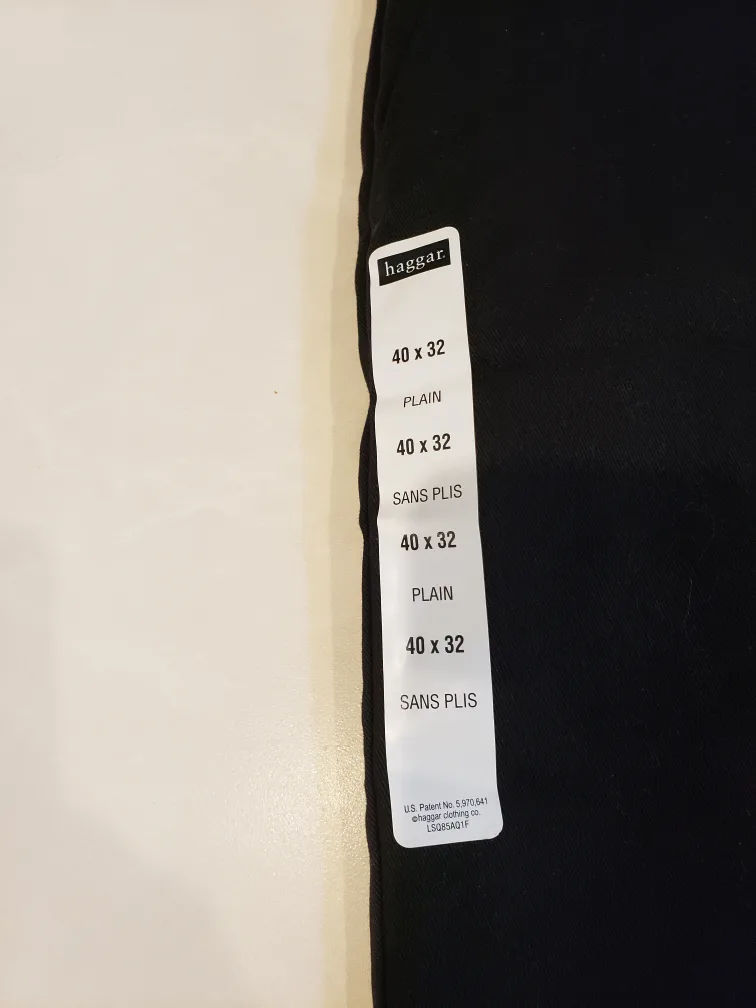 Haggar Men's Black Flat Front Trousers, Size 40x32 image indicator(6)