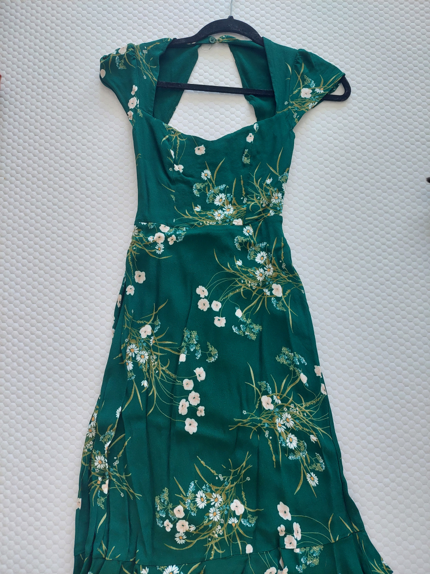 Reformation Green Floral Dress Size 0 - photo 2