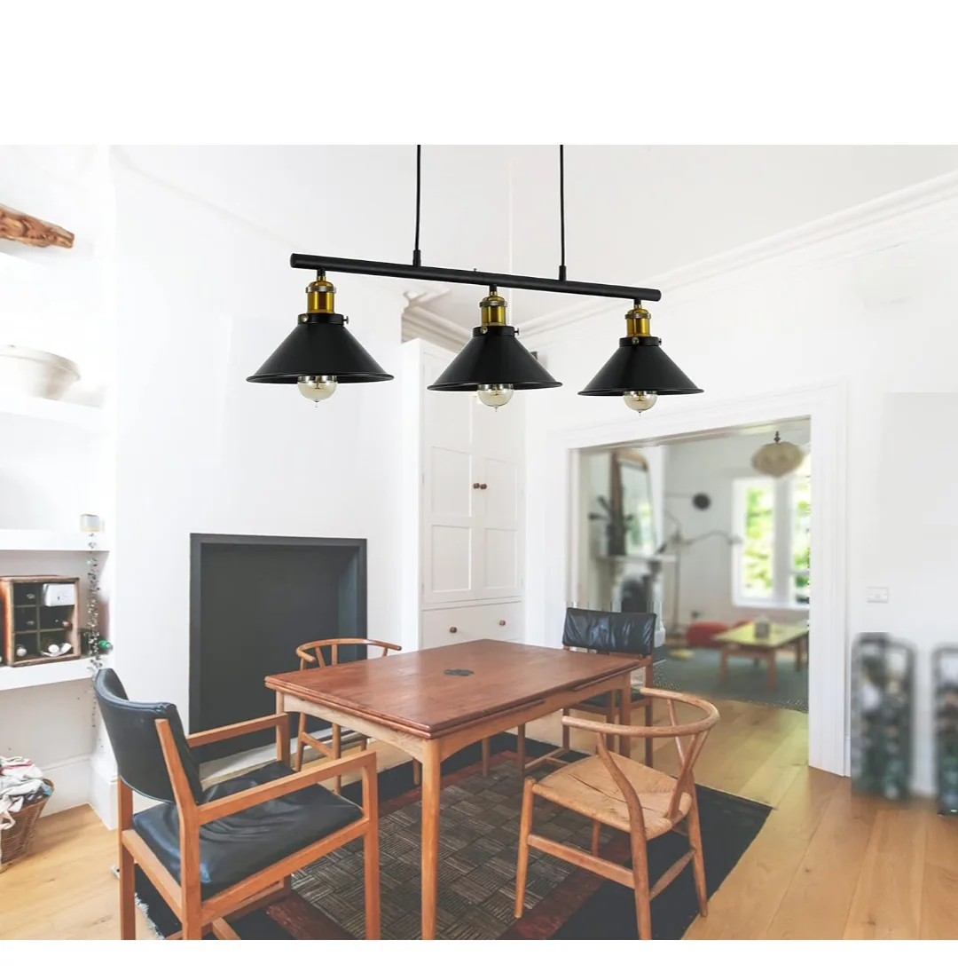 3-Light Industrial Farmhouse Island Pendant Light Fixture🏈 image indicator(3)