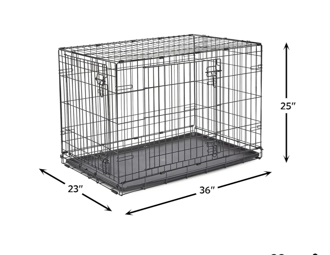 23" x 36" x 25" Collapsible Wire Dog Crate with Cover