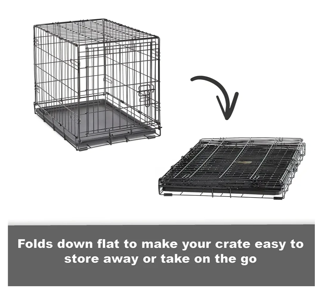 23" x 36" x 25" Collapsible Wire Dog Crate with Cover image indicator(3)