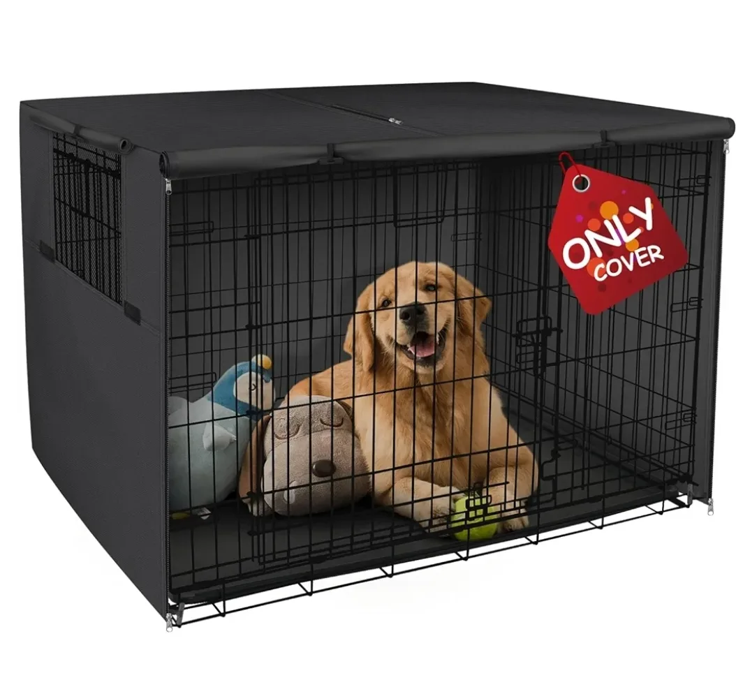 23" x 36" x 25" Collapsible Wire Dog Crate with Cover image indicator(4)