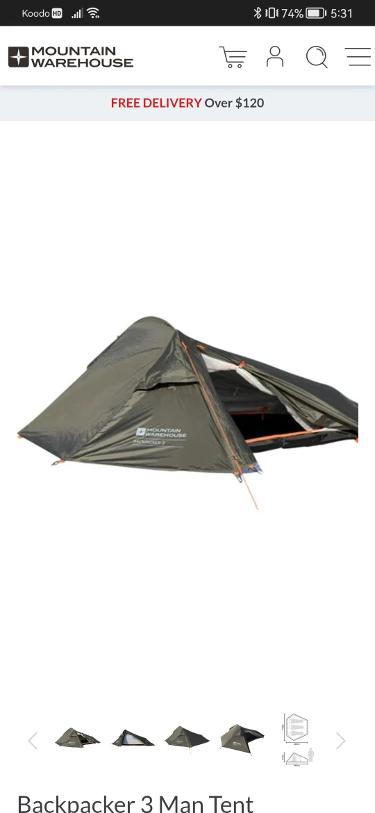 Backpacker 3 Person Tent - photo 3