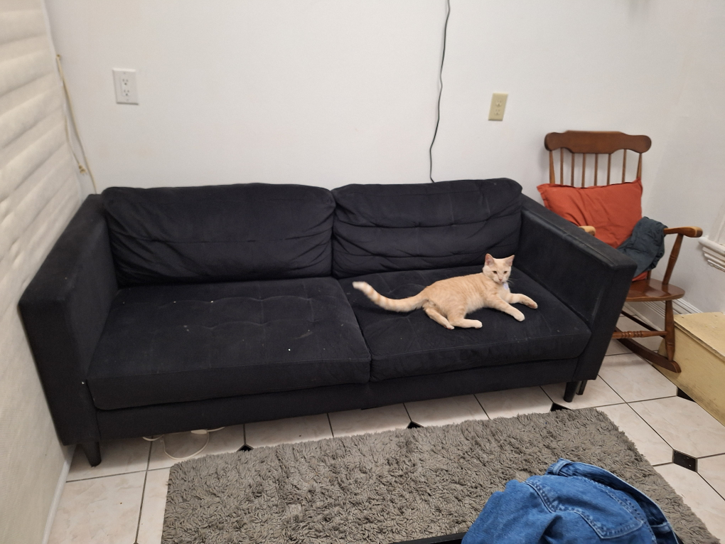 Black Two-Seater Sofa