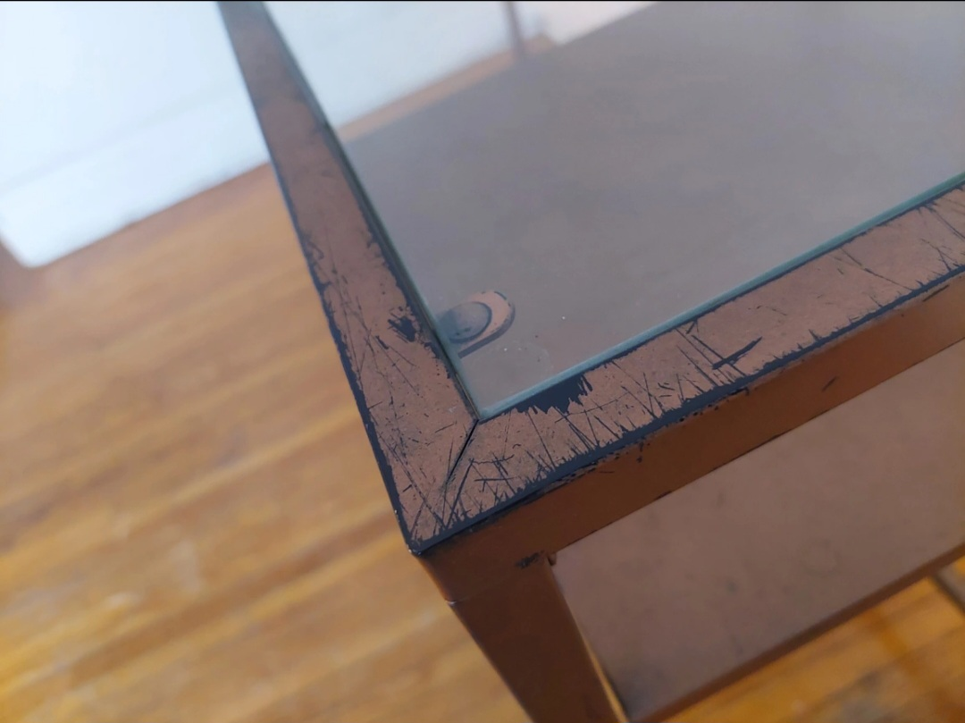 Copper-Coloured Metal and Glass Desk - photo 3