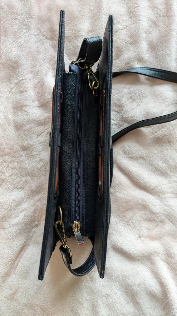 NEW Blue handmade leather embroidered crossbody bag. image indicator(7)