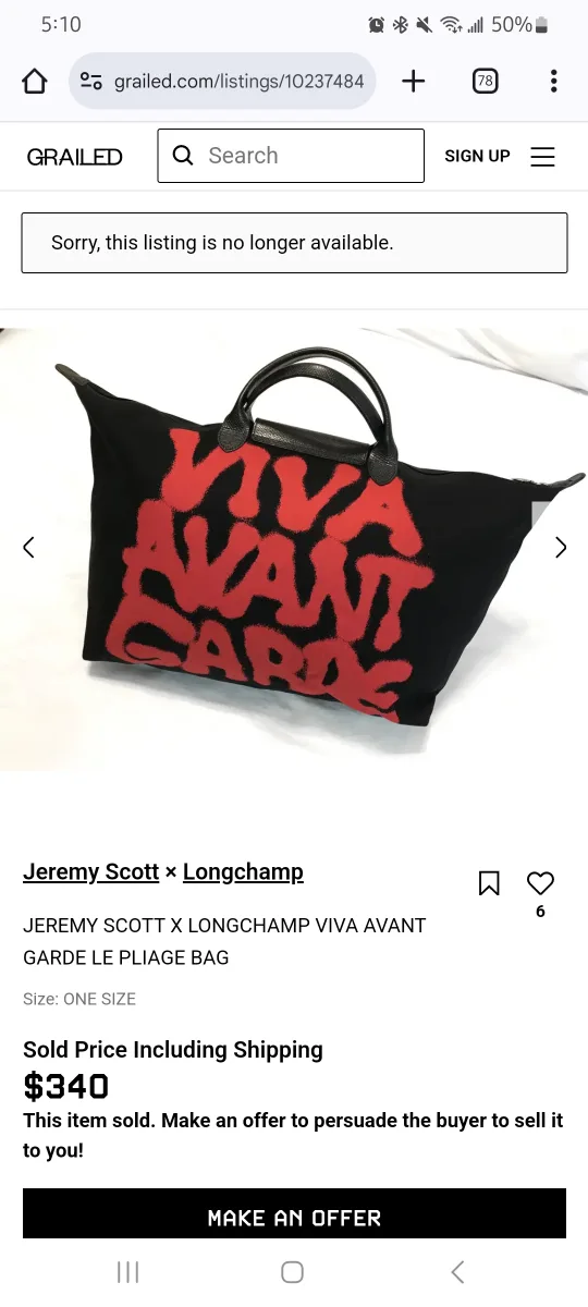 Jeremy Scott x Longchamps Le Pliage Viva Avant Garde Bag image indicator(4)