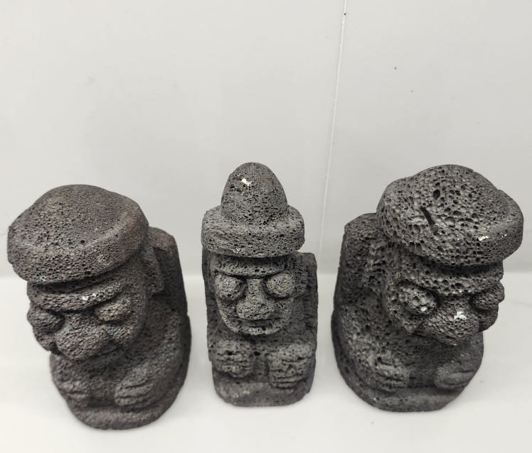 Three Volcanic Rock Statues - photo 3