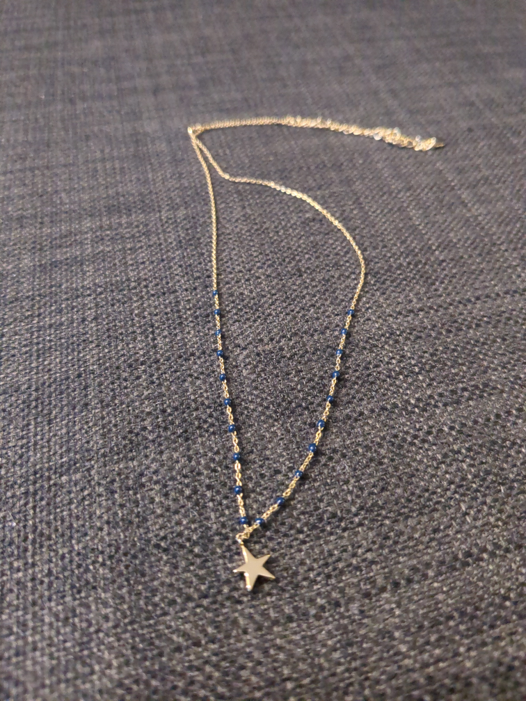 Star Necklace with Blue Beads