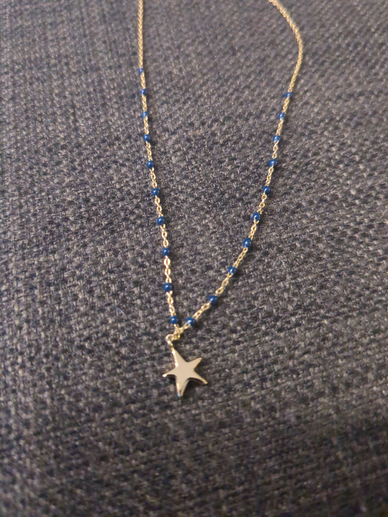 Star Necklace with Blue Beads - photo 2