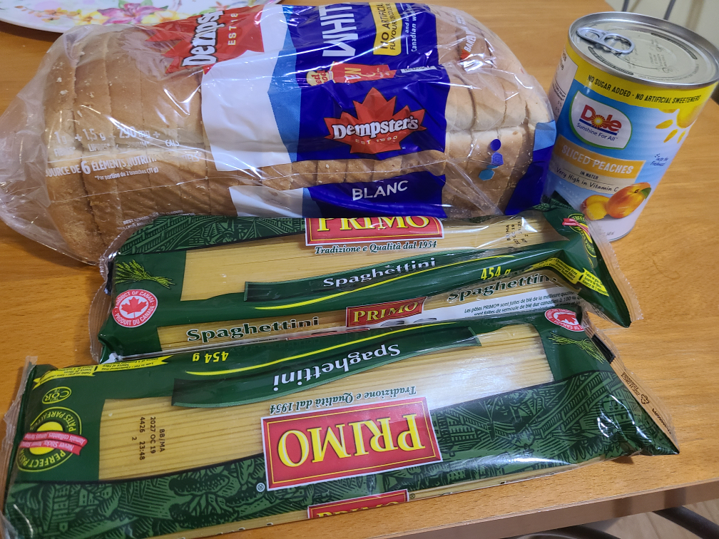 Free Pasta and white bread
