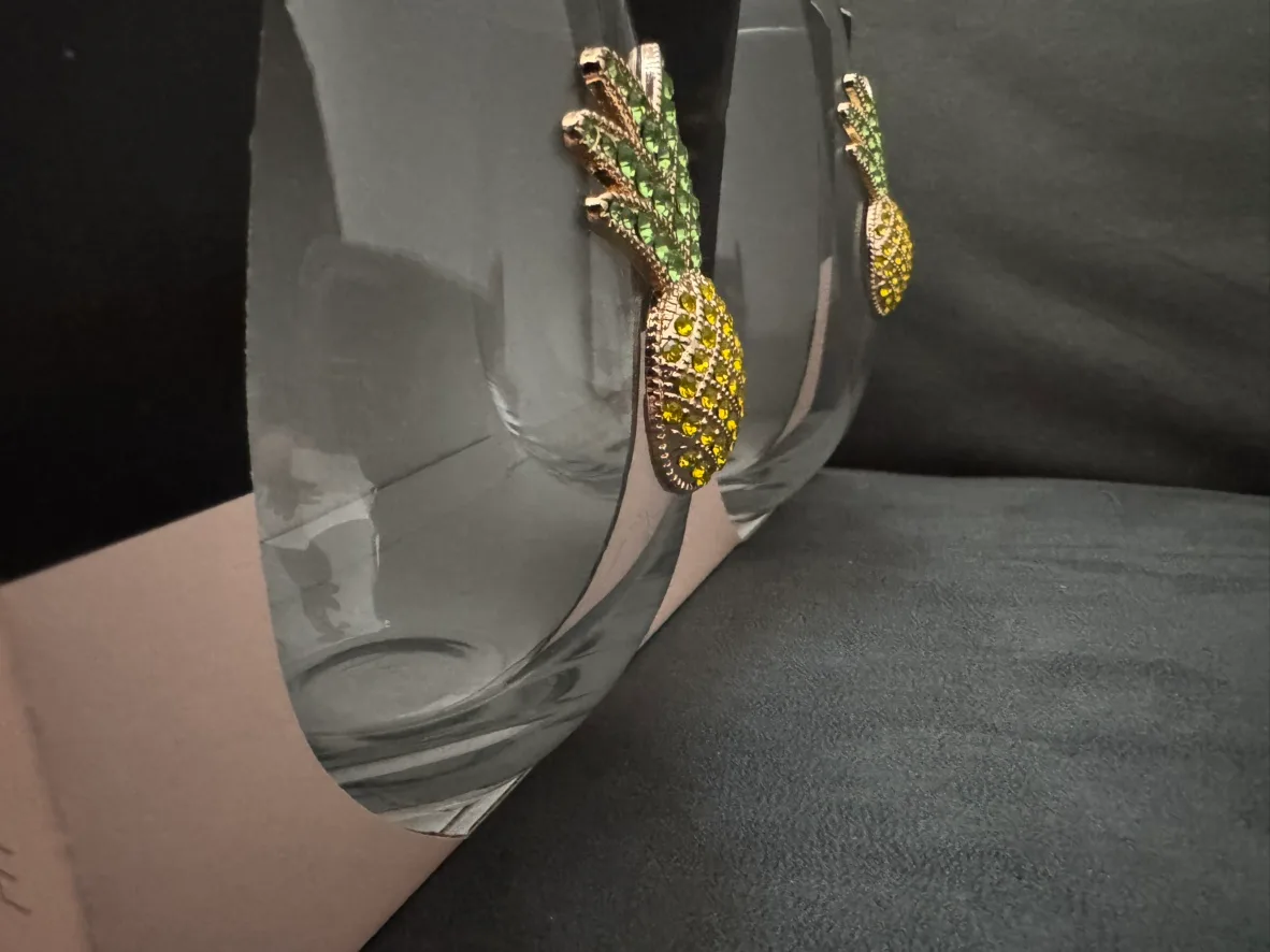 Rachel Zoe Stemless Wine Glasses, Set of 2, Pineapple Design image indicator(5)