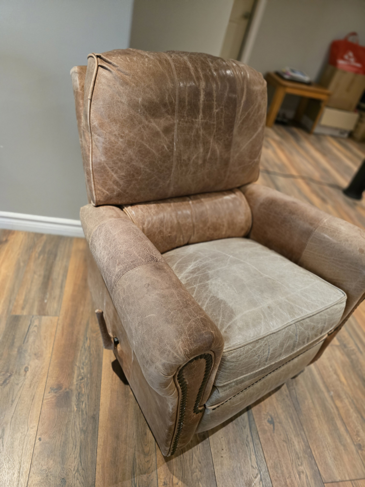 Recliner Chair - Leather - Brown - photo 2
