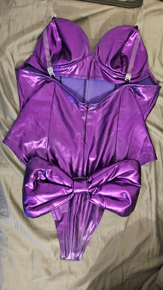 Purple Metallic Bodysuit with Bow image indicator(2)