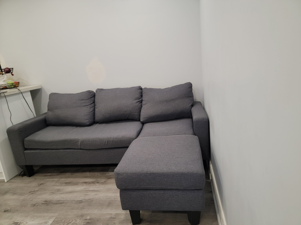Grey Sectional Sofa with Ottoman - Moving out sale - photo 3