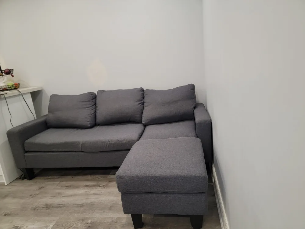Grey Sectional Sofa with Ottoman - Moving out sale image indicator(3)