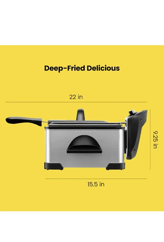 New never used  Chefman 4.3 Liter Deep Fryer with Basket image indicator(8)