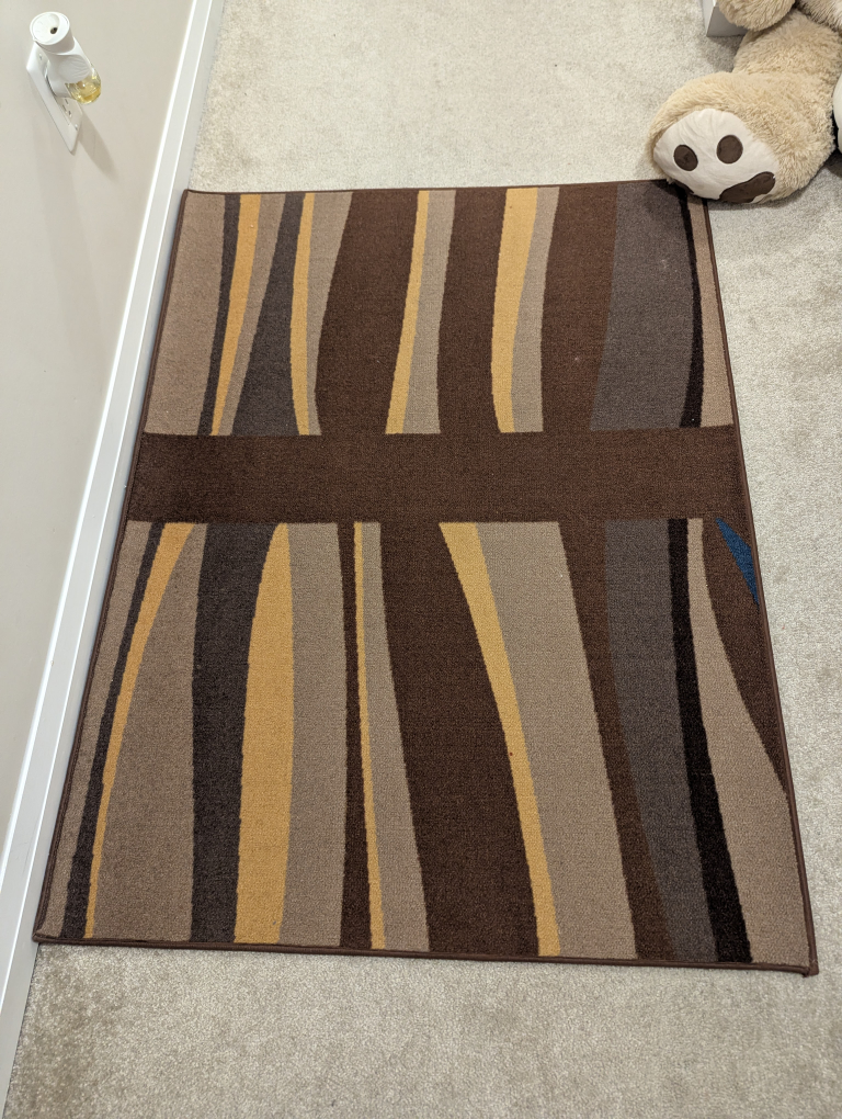Modern Abstract Area Rug, Brown and Beige