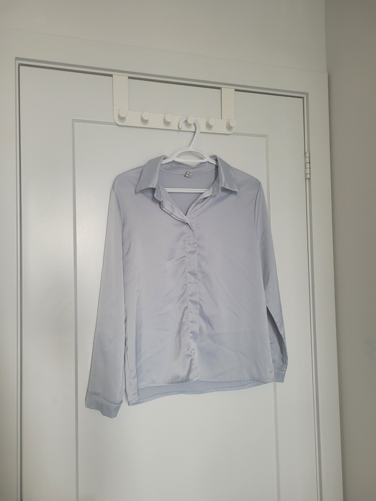 Light Blue Satin Blouse - photo 3