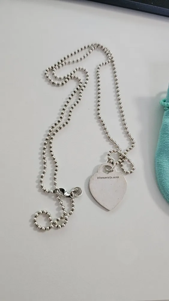 Tiffany & Co. 925 Sterling Silver Heart Tag Necklace image indicator(3)