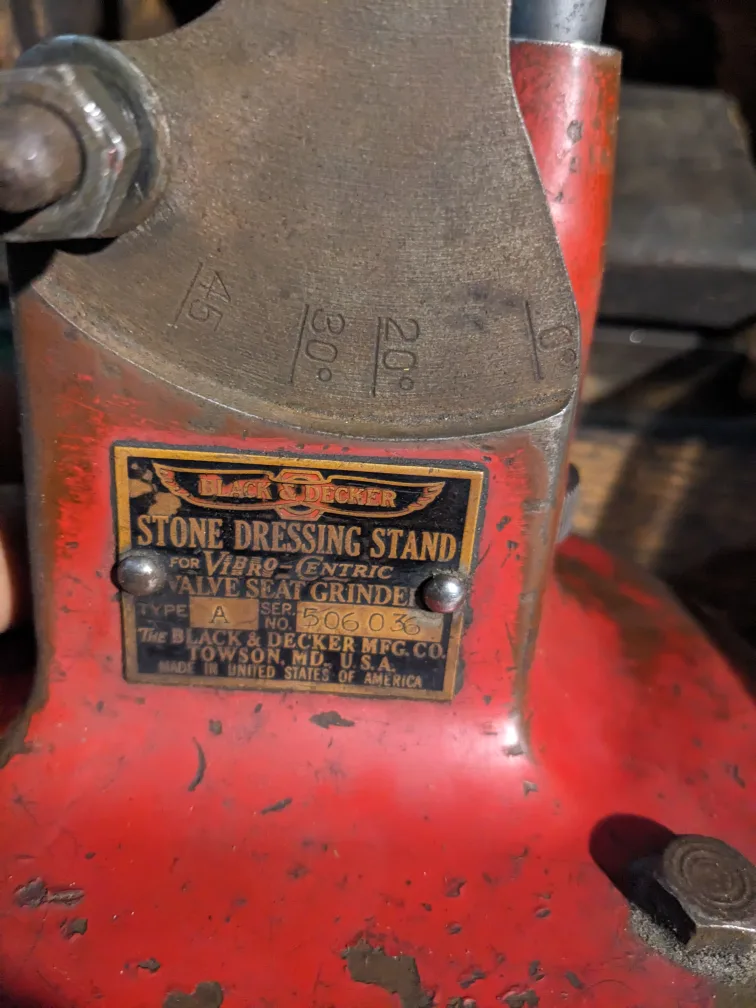 Vintage Black & Decker Valve Grinding Stone Dressing Stand image indicator(3)